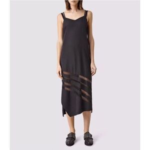 NWT AllSaints Womens Black Emeline Dress Size 0